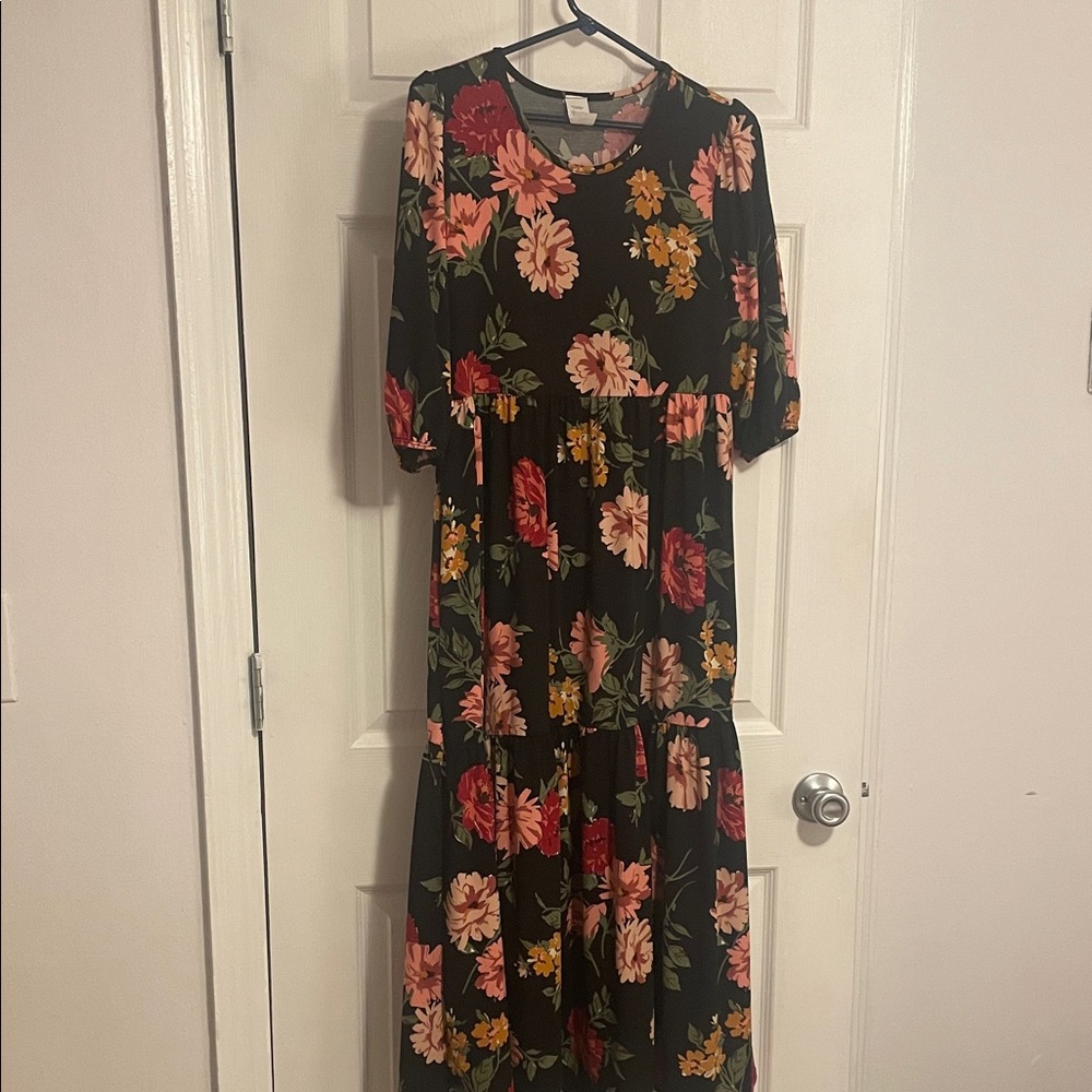 Floral Black Dress